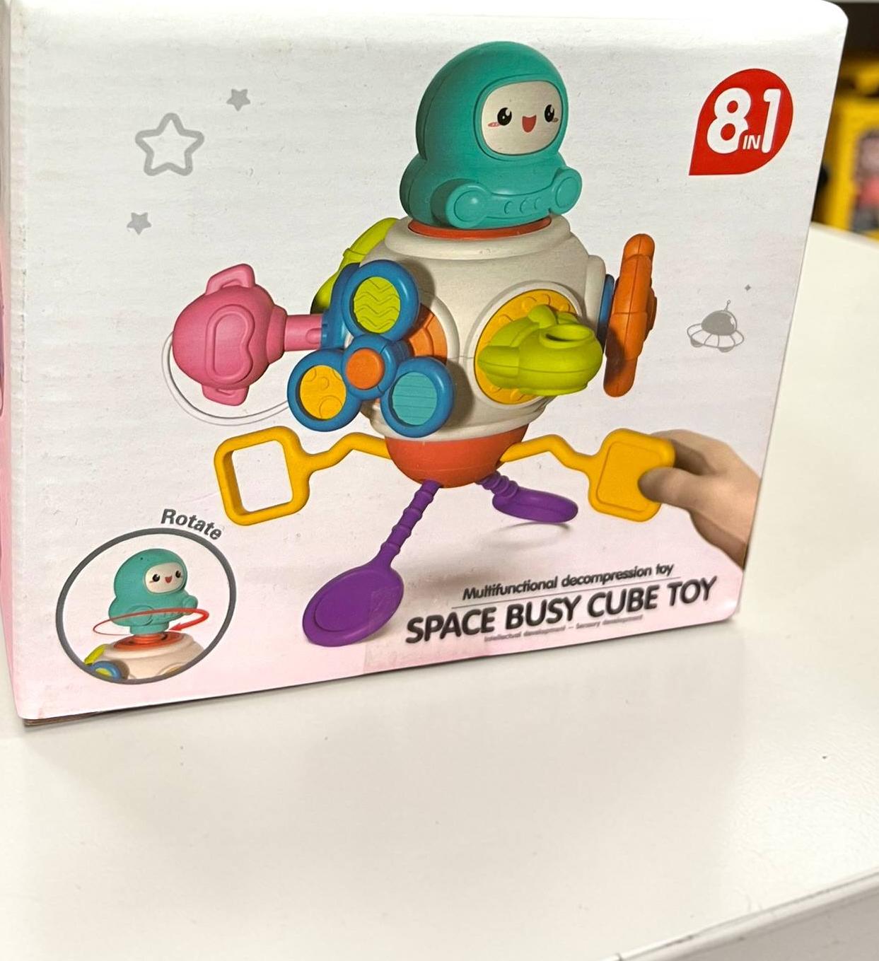 لعبة مكعب الأنشطة الفضائية (Space Busy Cube Toy) – 8 في 1
